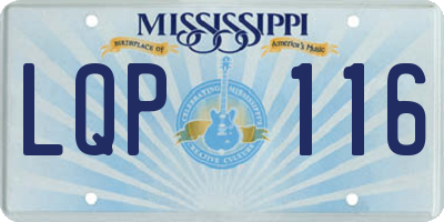 MS license plate LQP116