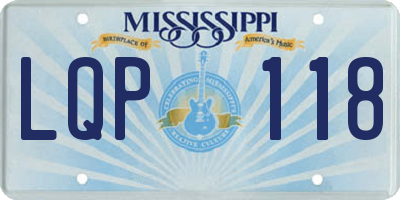 MS license plate LQP118