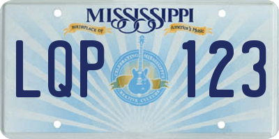 MS license plate LQP123