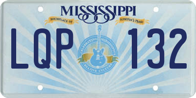 MS license plate LQP132