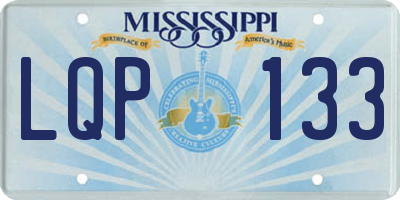 MS license plate LQP133