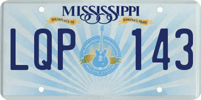 MS license plate LQP143