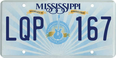 MS license plate LQP167