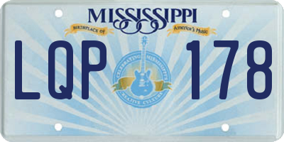 MS license plate LQP178