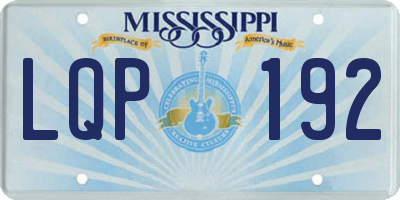 MS license plate LQP192