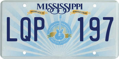 MS license plate LQP197