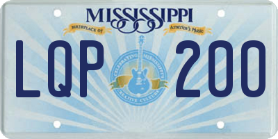 MS license plate LQP200