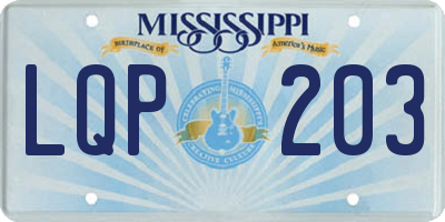 MS license plate LQP203