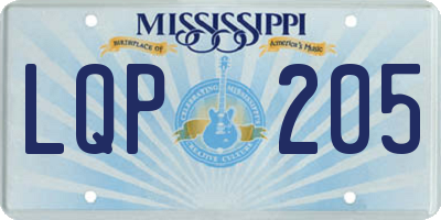 MS license plate LQP205