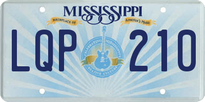 MS license plate LQP210
