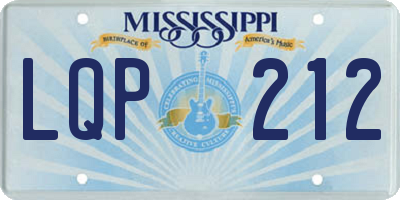 MS license plate LQP212