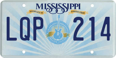 MS license plate LQP214
