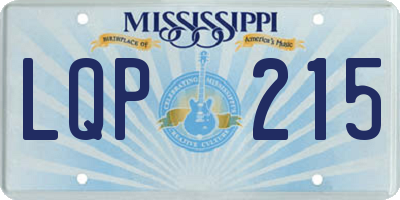 MS license plate LQP215