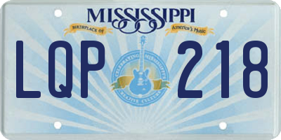 MS license plate LQP218