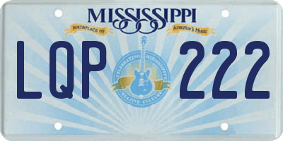MS license plate LQP222