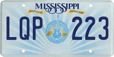 MS license plate LQP223