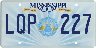 MS license plate LQP227