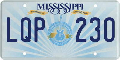 MS license plate LQP230