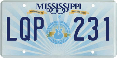 MS license plate LQP231
