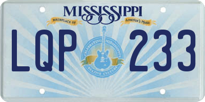 MS license plate LQP233
