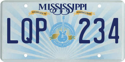 MS license plate LQP234