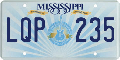 MS license plate LQP235