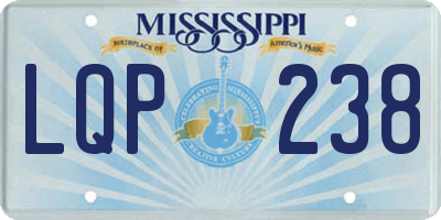 MS license plate LQP238