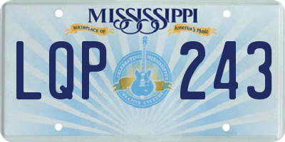 MS license plate LQP243