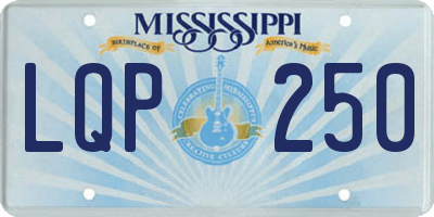 MS license plate LQP250