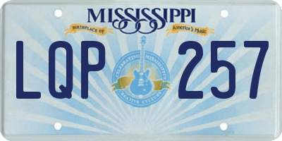 MS license plate LQP257