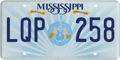 MS license plate LQP258