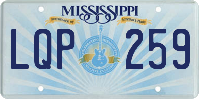 MS license plate LQP259
