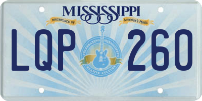 MS license plate LQP260