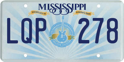 MS license plate LQP278