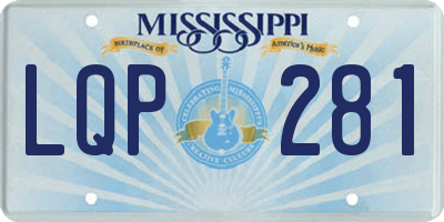 MS license plate LQP281