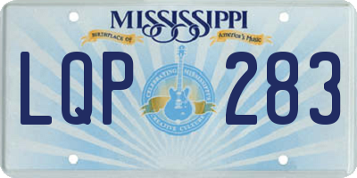 MS license plate LQP283