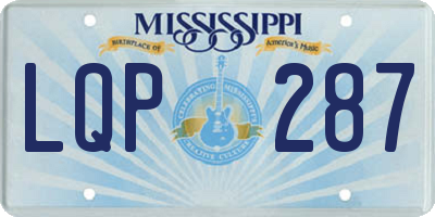 MS license plate LQP287
