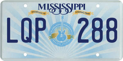 MS license plate LQP288