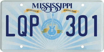 MS license plate LQP301