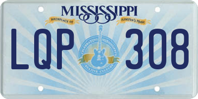 MS license plate LQP308