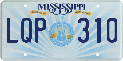 MS license plate LQP310