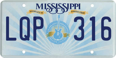 MS license plate LQP316