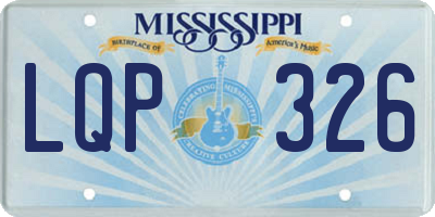 MS license plate LQP326
