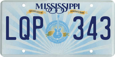 MS license plate LQP343