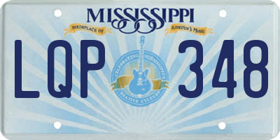 MS license plate LQP348