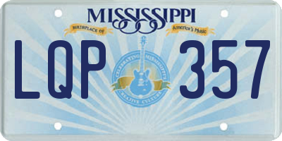 MS license plate LQP357