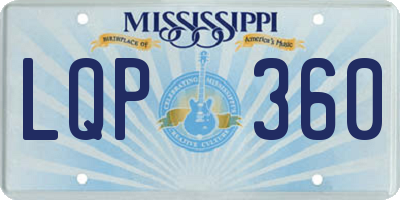 MS license plate LQP360
