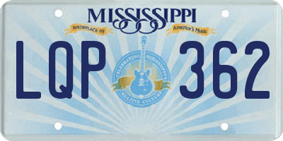 MS license plate LQP362
