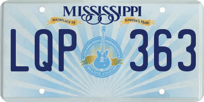 MS license plate LQP363