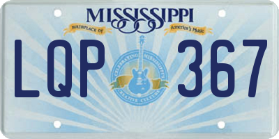 MS license plate LQP367